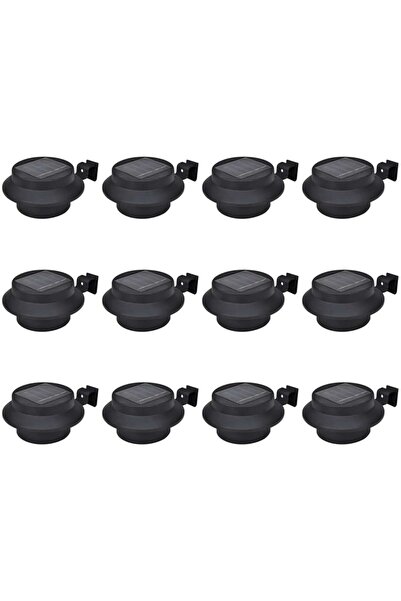 vidaxl Lampi solare de exterior pentru gard, 12 buc., negru, LED