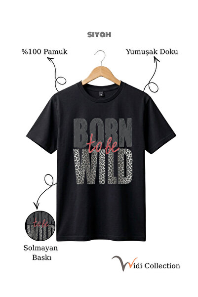The Baski تي شيرت Born To Be Wild بنمط الفهد من Born To Be Wild مصنوع من القط...