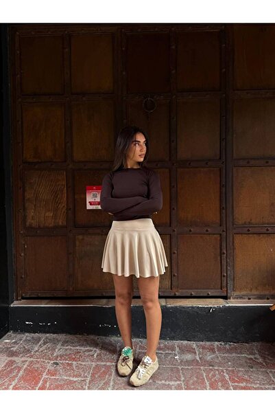 GKN FASHİON High-Waisted Lycra Diver Skirt