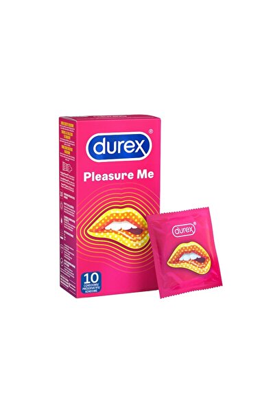 Durex Pleasure Me Condoms with Ribs and Dots for Enhanced Pleasure, 10 Pieces