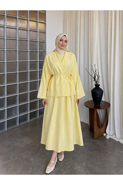 Lunsera Store İkili Çilek Elbise-Sarı