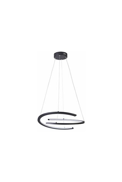 Reality Ancor Modern LED Pendant Light, Matte Black Double Semicircle Ring, 3...