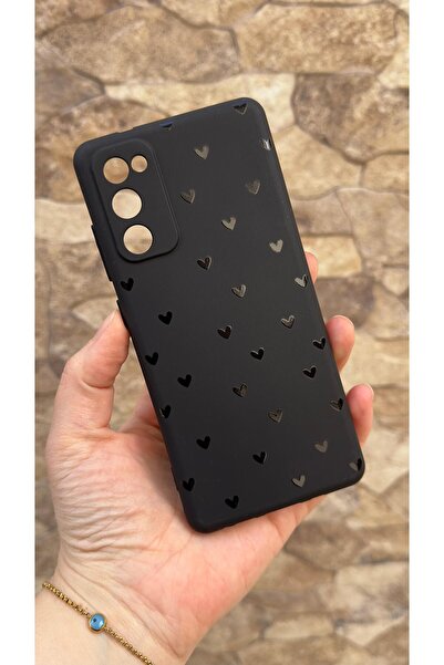 Vip Case Samsung Galaxy S20 Fe Uyumlu Mini Siyah Kalp Desenli Silikon Darbe E...