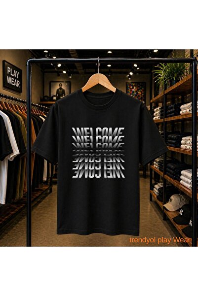 playwear Welcome Μπλουζάκι με στάμπα στο μπροστινό μέρος του στήθους, 100% βα...