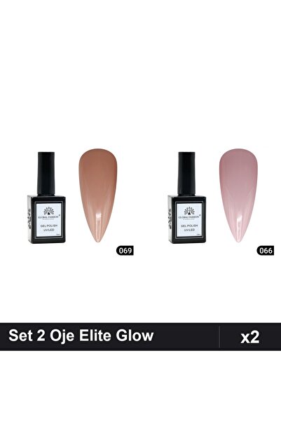 Makeup Set 2 Oje Semipermanente Global Fashion Elite Glow 15ml, Nuante 069 06...