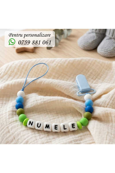 OEM Lantisor pentru suzeta, personalizat cu numele bebelusului, DEGRADE
