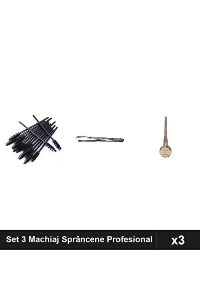 Makeup Set 3 Piese Machiaj Sprâncene: Periute Stilizare 10buc, Pensetă One Gr...