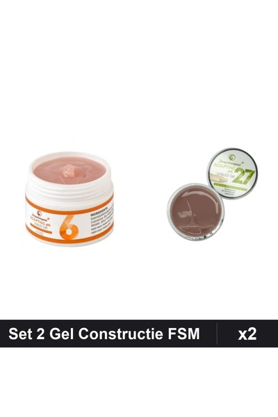 Makeup Set 2 Gel Constructie UV LED FSM 15g, Nuante 06 27, Manichiura Profesi...