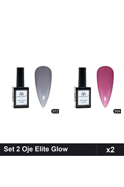 Makeup Set 2 Oje Semipermanente Global Fashion Elite Glow 15ml, Nuante 072 05...
