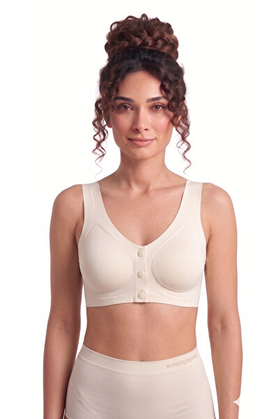 westicgiyim Laser Cut Seamless Underwire-Free Bra with Front Snap Pads