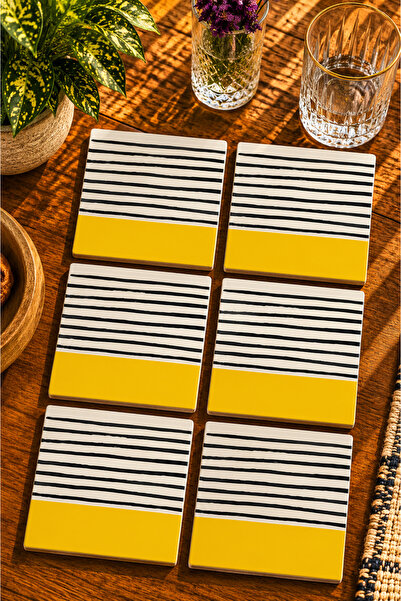 JHAAR Modern Design Set of 6 Coasters - Uv Printing Mdf - 10X10 cm