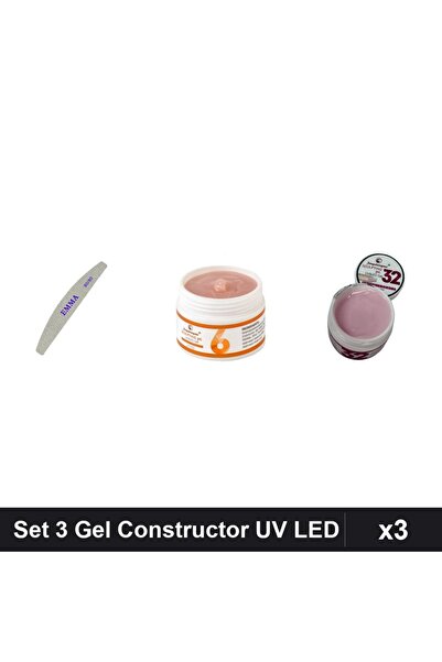 Makeup Set 3 Piese Îngrijire Unghii: Pilă EMMA 100/120 + 2x Gel Constructor U...