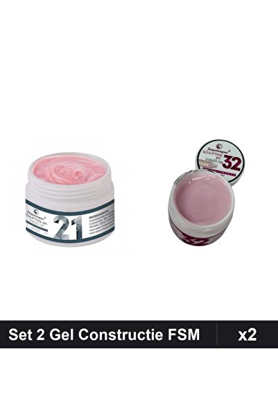 Makeup Set 2 Gel Constructie UV LED FSM 15g, Nuante 21 32, Builder Gel Unghii