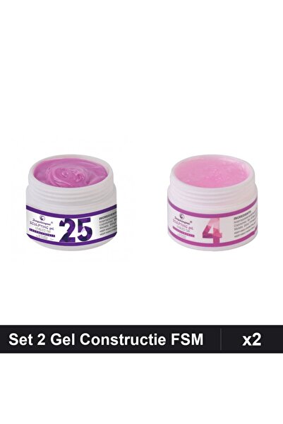 Makeup Set 2 Gel Constructie UV LED FSM 15g, Nuante 25 04, Builder Gel Unghii