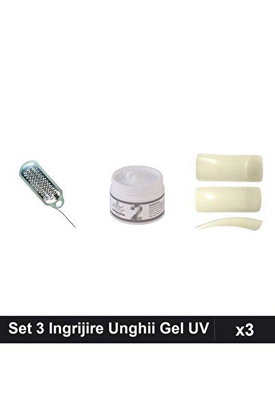 Makeup Set 3 Ingrijire Unghii: Razatoare Calcaie, Gel Constructie UV LED 15g,...
