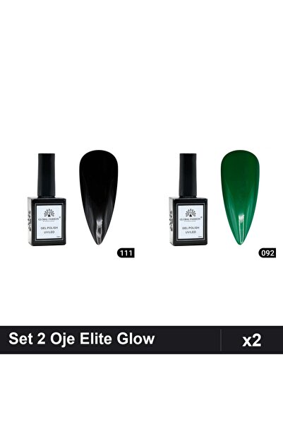 Makeup Set 2 Oje Semipermanente Global Fashion Elite Glow 15ml, Nuante 111 09...
