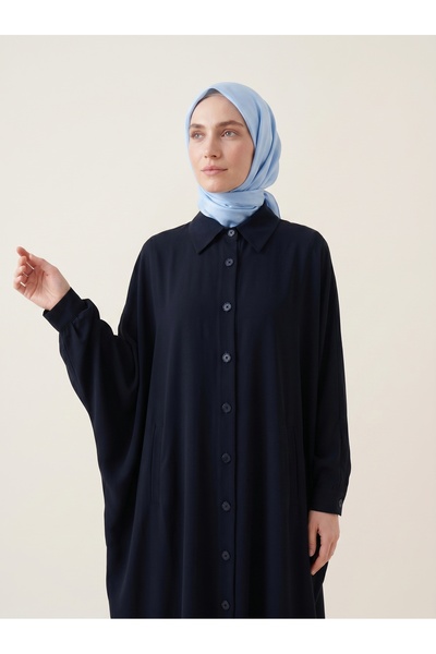 Beyza Giyim 9559 Ferace Yarasa kollu Lacivert