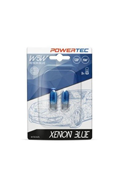 Aftermarket Powertec W5W T10 Xenon Blue Bulb Set