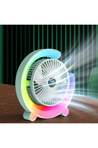 OEM Portable Desk Fan with USB, LED Lights, 3 Speeds
