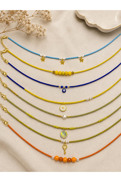 Hcollectıonnnn Bead Necklace 8 Pieces