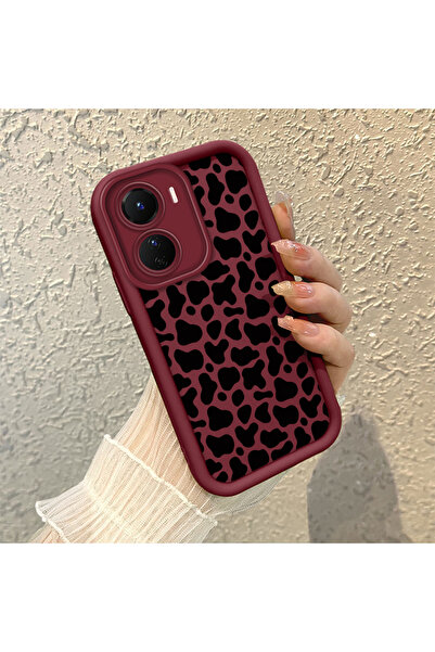 PATTERNOVA Vivo Y16 Uyumlu Yüksek Kalite Leopar Desenli Kılıf, Çizilmeye ve A...
