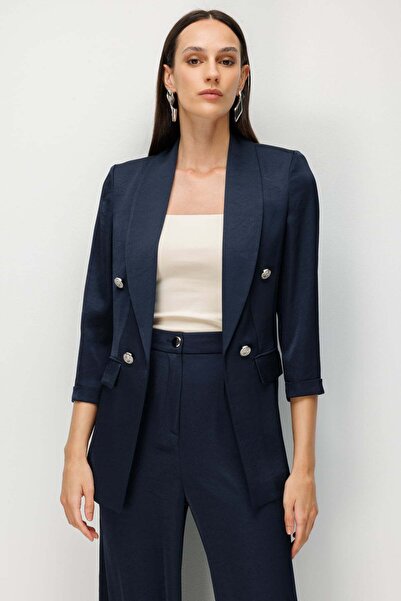 Ekol Ornamental Buttoned Cover Pocket Jacket