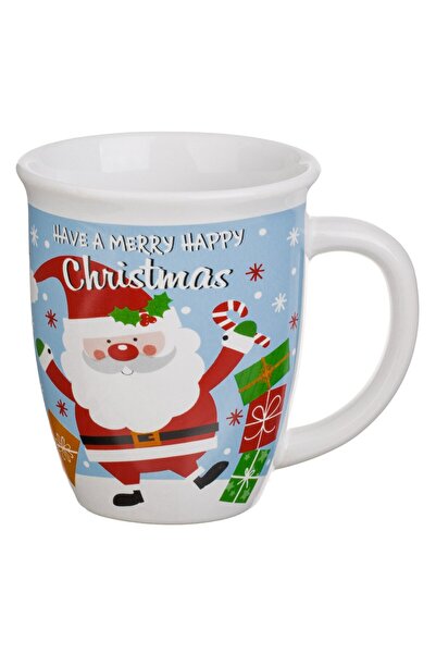 Zumzeria White Ceramic Christmas Mug Santa Claus 390ml