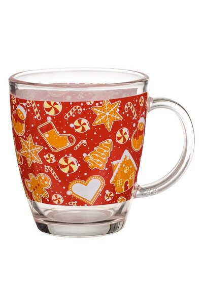 Zumzeria Christmas Glass Mug Gingerbread Man 360ml