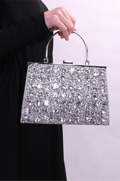 Ku er Fashion sense flashing diamond dinner handbag large-capacity messenger ...