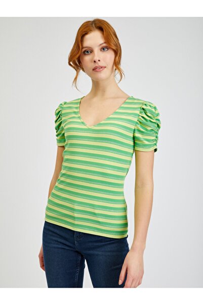 ORSAY Tricou de damă în dungi galben și verde