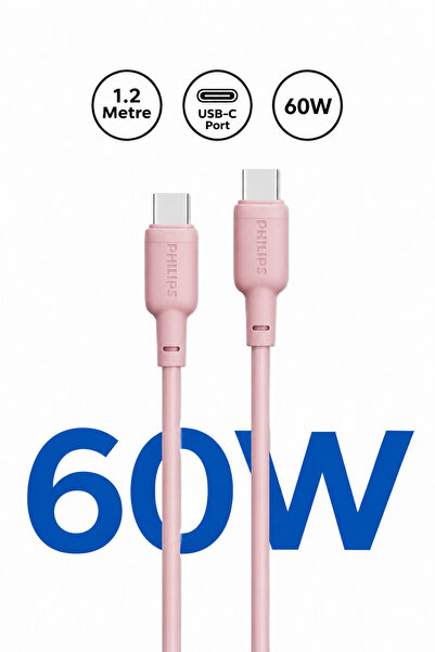 Philips 60W USB-C to USB-C Hızlı Şarj ve Data Kablosu 1.2 M