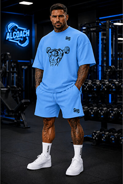 Alcoach Men's 2-Piece Bodybuilding Outfit - Polyester Sportswear, Breathable ...