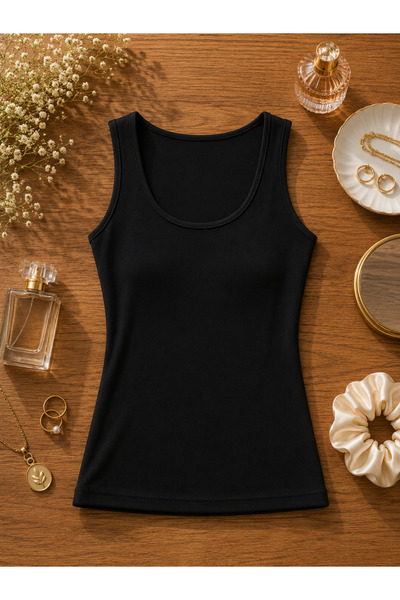 ROZELT Women's Black Modal Strappy Tank Top