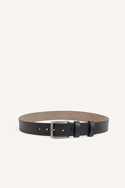 DeFacto Men's Rectangular Buckle Faux Leather Classic Belt I0838Axns