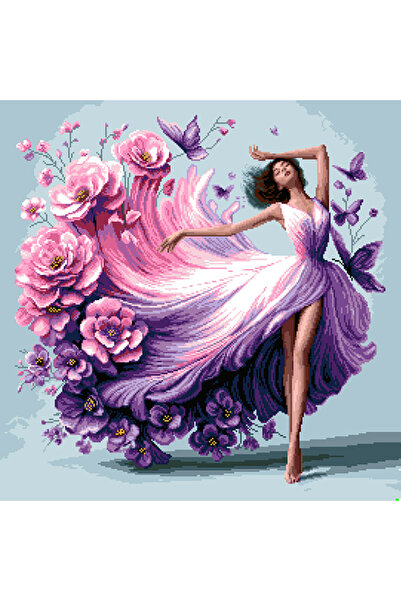 Rogoblen Sewing tapestry Dance of the Petals - gobelin set with canvas, black...