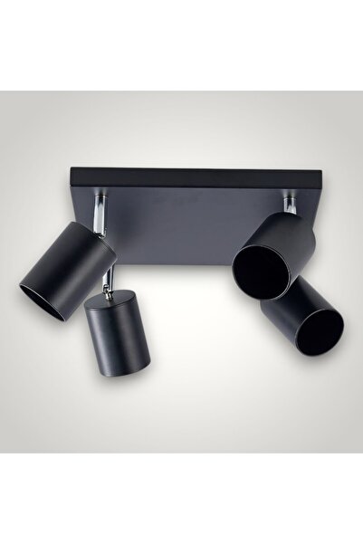 DELIGHT Black adjustable square spot 4 x gu10 250mm