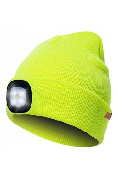 Trizand Căciulă de iarnă cu LED – Galben Neon Unisex