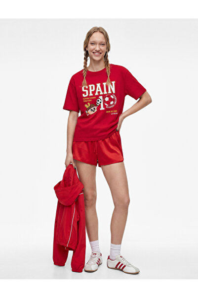 Koton Comfortable Fit Crew Neck Short Sleeve Football Themed Printed T-Shirt