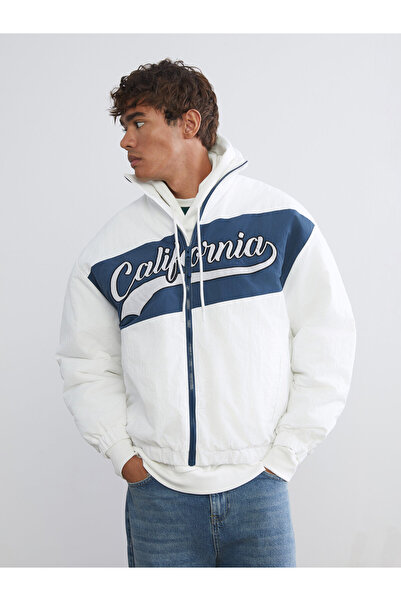 LC Waikiki Loose Fit Mock Neck Printed Men's Jacket