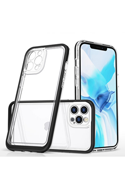 Hurtel CLEAR 3IN1 CASE FOR IPHONE 12 PRO MAX CASE GEL COVER WITH FRAME BLACK
