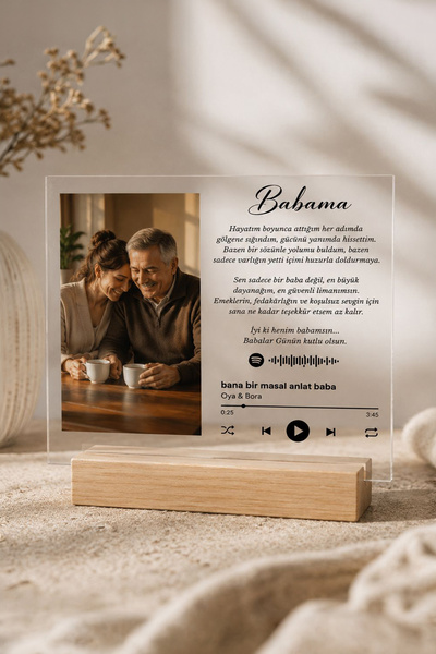 Go Promosyon Babalar Gününe Özel Resimli Spotify Kodlu Şeffaf Plak - Babalar ...
