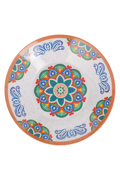 Zumzeria Deep Melamine Plate with Colorful Aztec Pattern Ø22.9cm