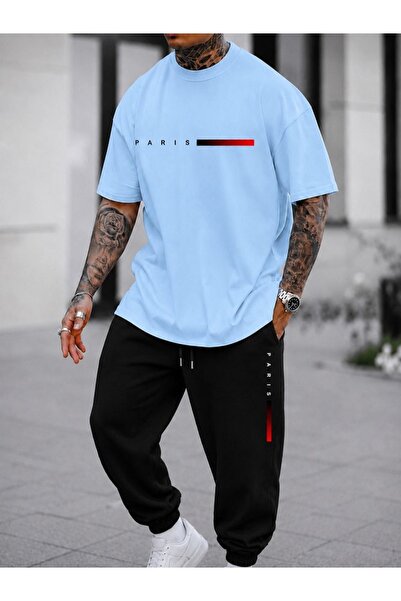 FAEL LİFE Unisex Wide-Let T-Shirt and Trackpants Paris Printed Set