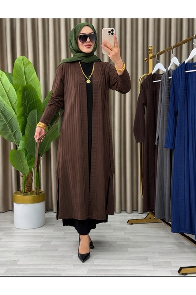 MODA VEDAT Women's Long Waist Lace-Up Cardigan -0400