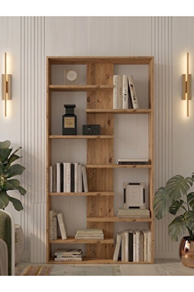 Free Home Premium MDF Ürün Nova Modern Asimetrik Kitaplık 171x85 cm