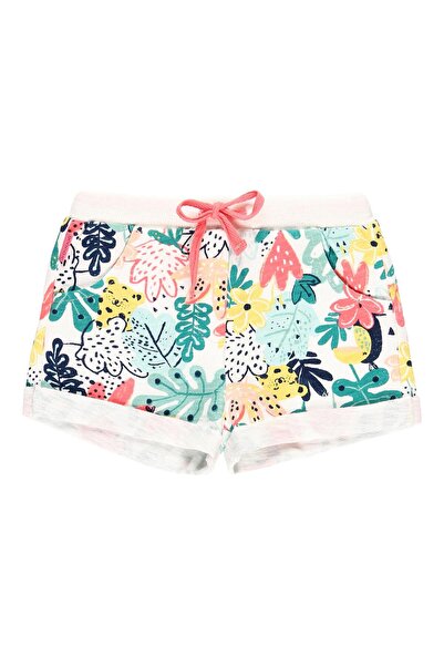 Boboli Pantalon scurt fete bumbac, imprimeu multicolor,