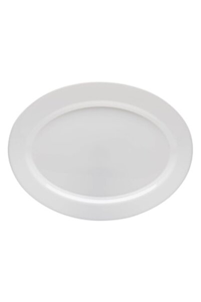 Zumzeria White Oval Serving Platter in Opal 30x22.7cm