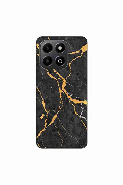 OEM Husa compatibila cu Honor X6b Silicon Gel Tpu Model Noir Gold Marble