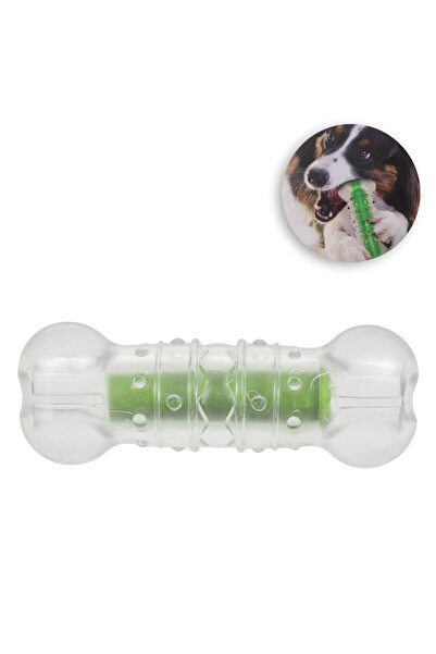 Zumzeria Green Dog Toy Bone with Glass Sound 16cm