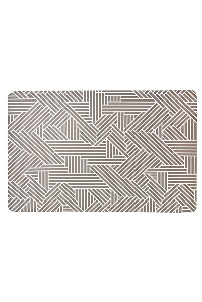 OEM Suport din plastic pentru farfurii, cu dungi gri și albe, 43.5x28.5cm